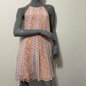 Rebecca Taylor 100% silk pink peach blue lined sundress EUC, baby shower